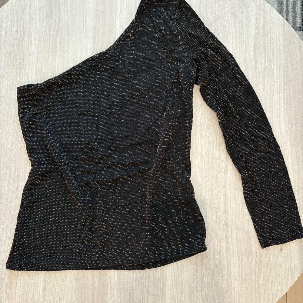 Mango Black One-Shoulder Top